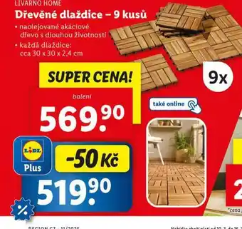 Lidl Dřevěné dlaždice nabídka