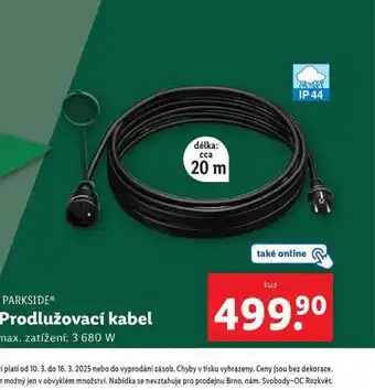 Lidl Prodlužovací kabel nabídka