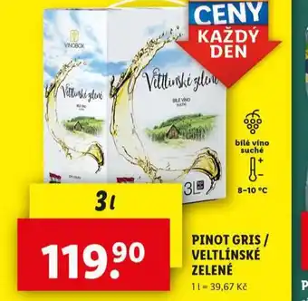 Lidl Pinot gris / veltínské zelené nabídka