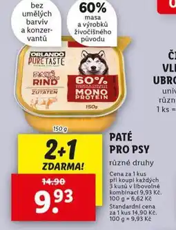 Lidl Orlando paté pro psy nabídka