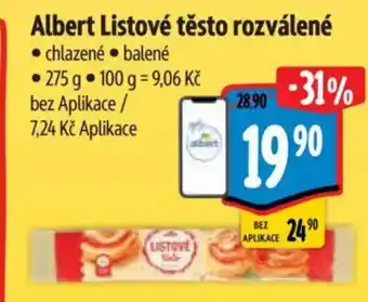 Albert Albert Listové těsto rozválené nabídka