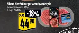 Albert Albert Hovězí burger Americano style nabídka