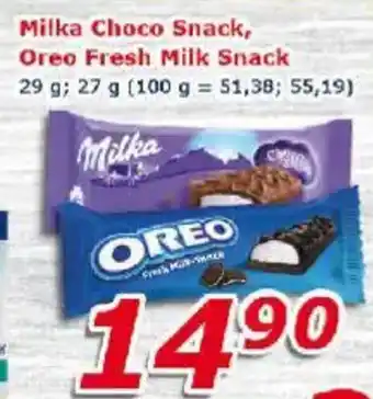 ESO MARKET Milka Choco Snack, Oreo Fresh Milk Snack nabídka