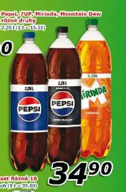 ESO MARKET Pepsi, 7UP, Mirinda, Mountain Dew nabídka