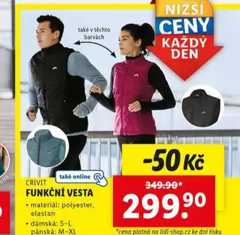 Lidl Funkční vesta nabídka