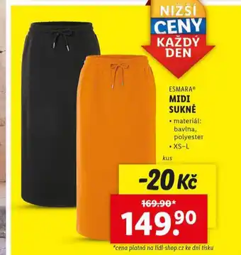 Lidl Midi sukně nabídka