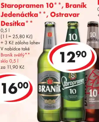 CBA Staropramen 10, Braník Jedenáctka, Ostravar Desítka nabídka