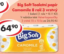 CBA Big Soft Toaletní papír Camomile 8 rolí 3 vrstvý nabídka