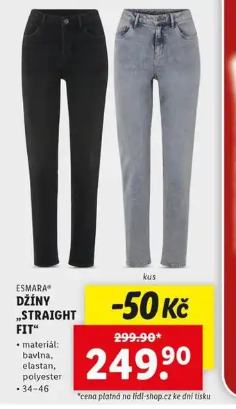 Lidl Džíny straight fit nabídka