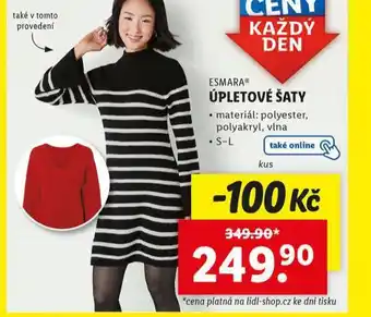 Lidl Úpletové šaty nabídka