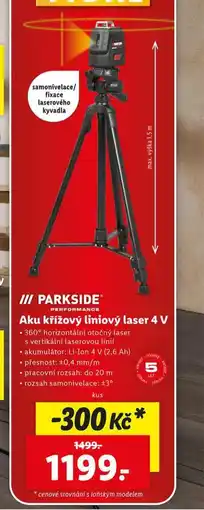 Lidl Aku křížový liniový laser 4 v nabídka