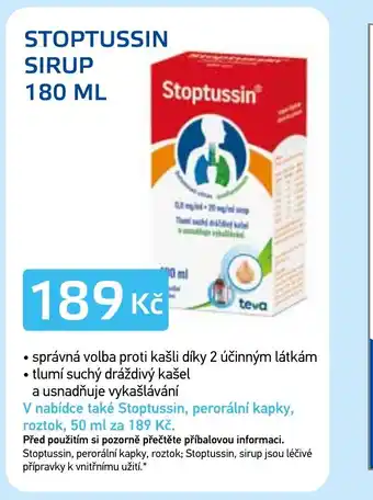 Lékárna AGEL Stoptussin sirup nabídka