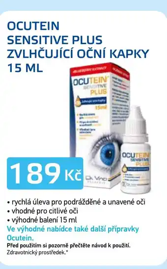 Lékárna AGEL Ocutein sensitive plub zvlhčující oční kapky 15 ml nabídka