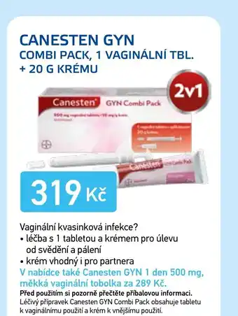 Lékárna AGEL CANESTEN GYN Canesten GYN Combi Pack nabídka