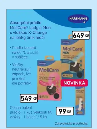 Lékárna AGEL Absorpční prádlo MoliCare® Lady a Men s vložkou X-Change na lehký únik moči nabídka