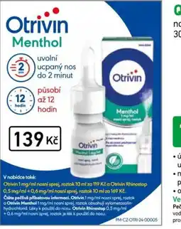 Alphega Lékárna Otrivin 1 mg/ml nosní sprej, roztok 10 ml za 119 kč nabídka