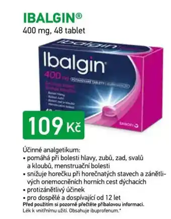 Alphega Lékárna Ibalgin® 400 mg, 48 tablet nabídka