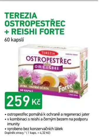 Alphega Lékárna Terezia ostropestřec + reishi forte 60 kapslí nabídka