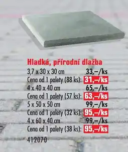 Uni Hobby Hladká, přírodní dlažba nabídka