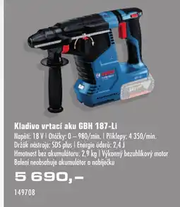 Uni Hobby Kladivo vrtací aku GBH 187-Li nabídka