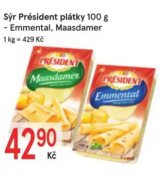 Žabka Sýr président plátky nabídka