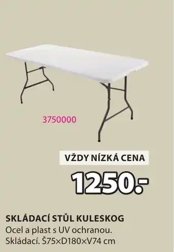 JYSK Skládací stůl Kuleskog nabídka