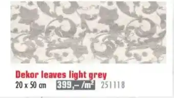 Uni Hobby Dekor leaves light grey nabídka