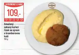 Globus Smažený sekaný kuřecí řízek se sýrem s bramborovou kaší nabídka