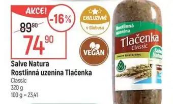 Globus Salve Natura Rostlinná uzenina Tlačenka nabídka