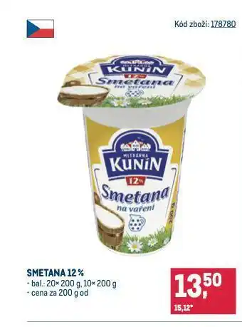 Makro Kunín smetana na vaření 12% nabídka