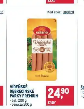 Makro Debrecínské párky nabídka