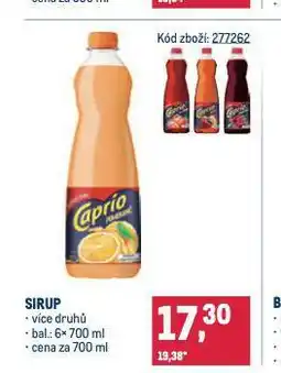 Makro Sirup nabídka