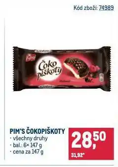 Makro Pim's čokopiškoty nabídka