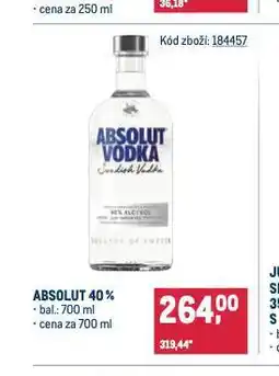 Makro Absolut vodka nabídka