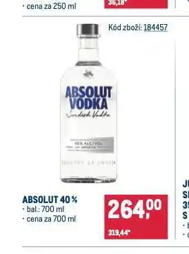 Makro Absolut vodka nabídka