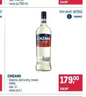 Makro Cinzano nabídka