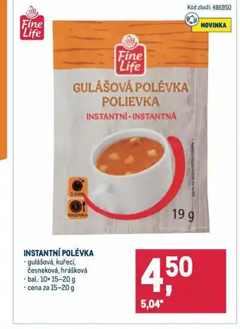 Makro Instantní polévka nabídka