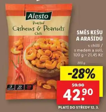 Lidl SMĚS KEŠU A ARAŠÍDŮ, 200 g nabídka