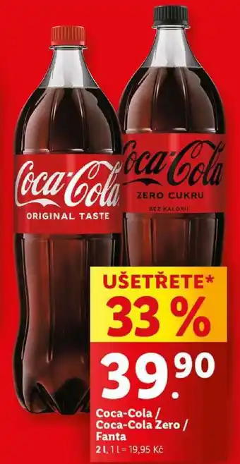 Lidl Coca-Cola/Coca-Cola Zero/Fanta, 2 l nabídka