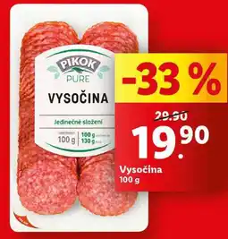 Lidl Vysočina, 100 g nabídka