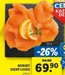 Lidl NORSKÝ UZENÝ LOSOS, 100 g nabídka