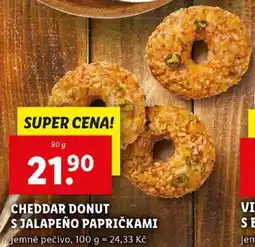 Lidl CHEDDAR DONUT S JALAPEÑO PAPRIČKAMI, 90 g nabídka