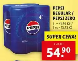 Lidl PEPSI REGULAR/PEPSI ZERO, 4x 0,33 l nabídka