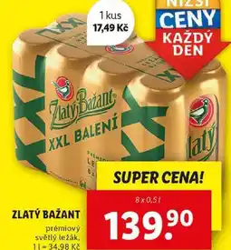 Lidl ZLATÝ BAŽANT, 8x 0,5 l nabídka