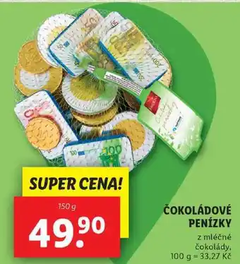 Lidl ČOKOLÁDOVÉ PENÍZKY, 150 g nabídka