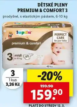 Lidl DĚTSKÉ PLENY PREMIUM & COMFORT 3, 49 ks nabídka