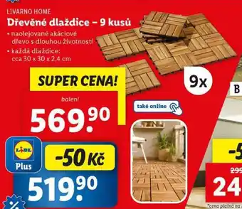 Lidl Dřevěné dlaždice - 9 kusů nabídka