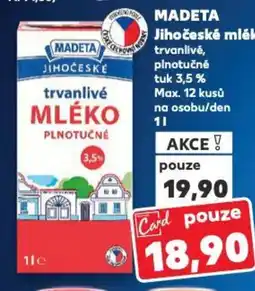 Kaufland MADETA Jihočeské mléko nabídka