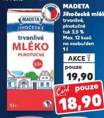 Kaufland MADETA Jihočeské mléko nabídka