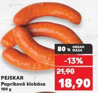 Kaufland PEJSKAR Papriková klobása nabídka